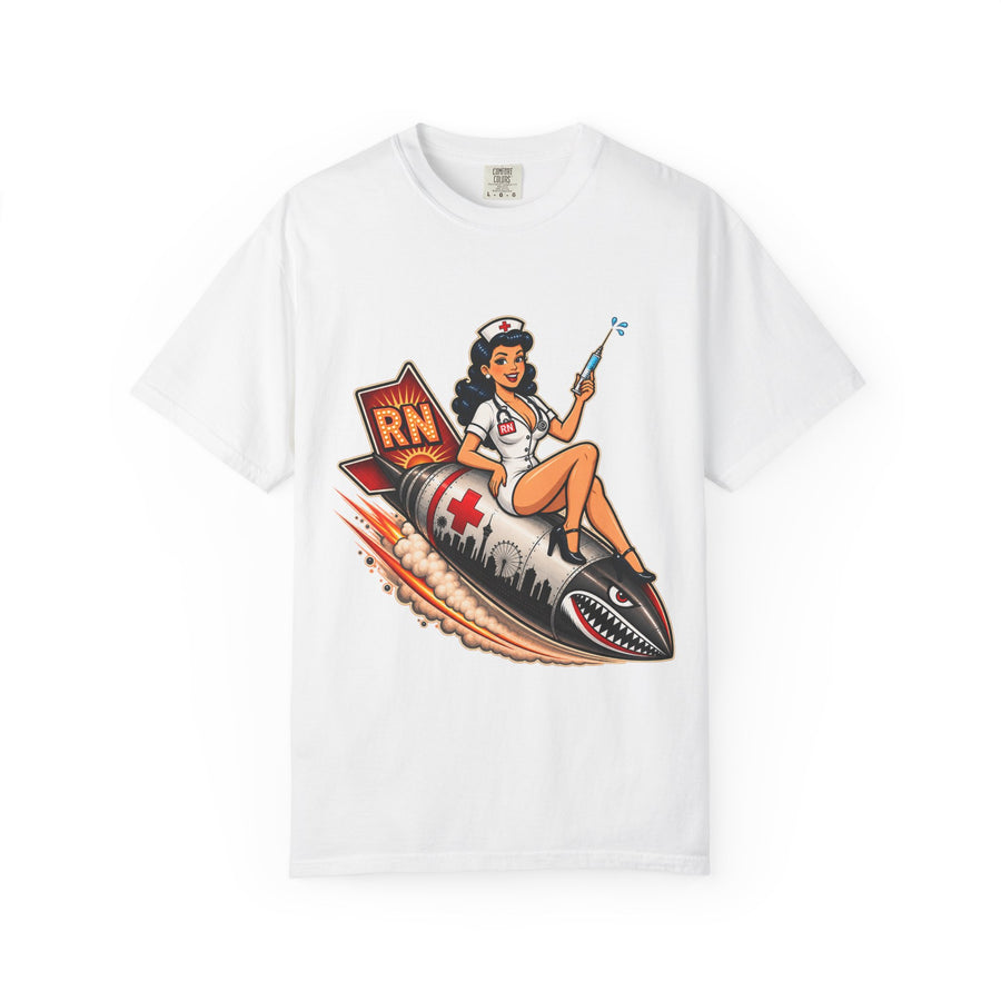 Bombshell Suds Co. Nurse Pinup Logo Comfort Colors Tee