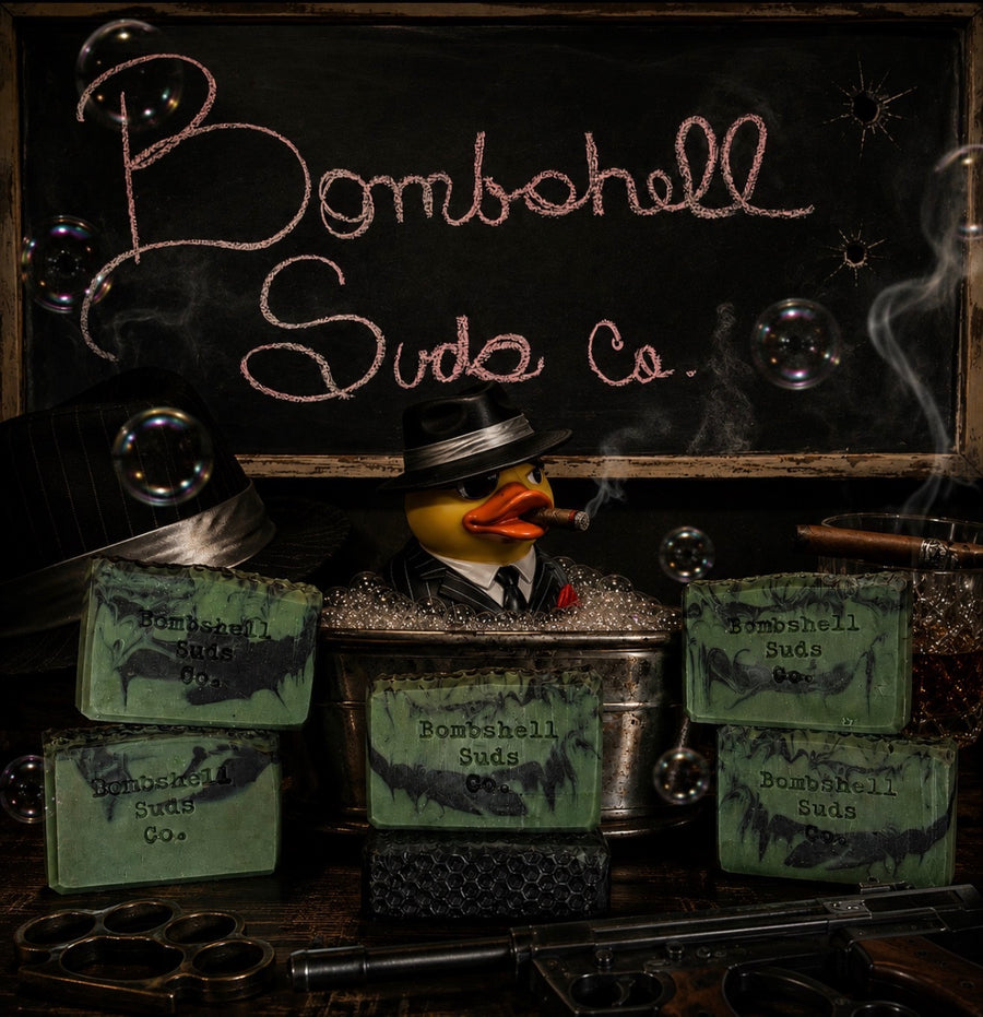 Mobster handmade cold-process soap bar by Bombshell Suds Co
