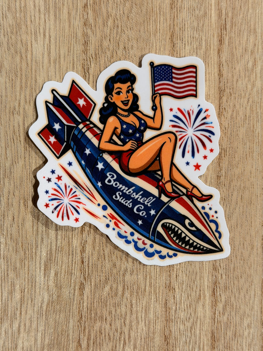 Freedom Bombshell sticker by Bombshell Suds Co