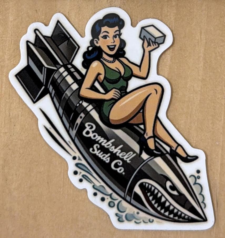 Bombshell Suds Co logo sticker