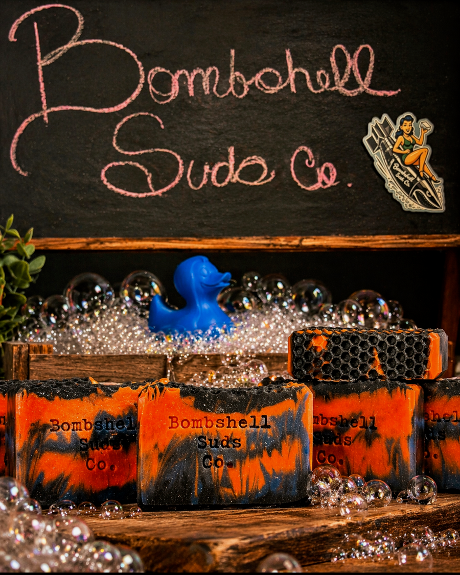 Hipster handmade cold-process soap bar by Bombshell Suds Co